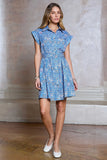Kristella Shirt Collar Button Down Print Midi Current Air Dress