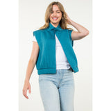 Jennifer Striped Texture Zip Up THML Vest