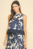 PINCH Iliana Floral Sleeveless Crop Top