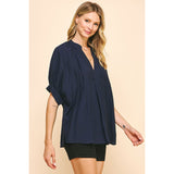 Ashley V-Neck Tunic Pinch Top