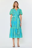 Yara Puff Sleeves Tiered Midi Current Air Dress