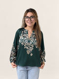 Trisha Floral Print Long Sleeve Current Air Blouse