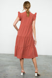 Reini Flutter Sleeve Tiered THML  Dress-SALE