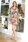 Glenda Puff Sleeve Multi Color THML Dress