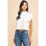 Tracey  Mock Neck Short Sleeve PINCH Sweater