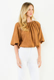 THML Raelynn Suede Cinched Top