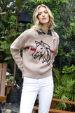 THML Lucille Horse Head Print Sweater
