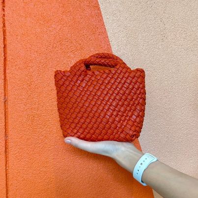 Emaline Orange Mini Tote BC Bag with Braided Strap