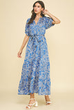 PINCH Harper Damask Print Tiered Maxi Dress
