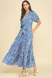 PINCH Harper Damask Print Tiered Maxi Dress