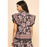 Aimee Border Print Woven PINCH Blouse