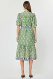 Keely Floral Print Tiered Midi Dress
