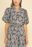 PINCH Sharon Floral Button Down Tiered Midi Dress