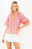THML Tori Puff Sleeve Flower Print Top