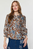 Kristelle Floral Paisley Print Current Air Blouse