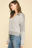 Peyton Striped Drop Shoulder Knit PINCH Sweater