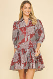 PINCH Lorie Print Tiered Mini Dress