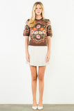 THML Emilia Short Sleeve Floral Sweater Top