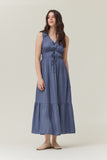 Hannah Grade and Gather Satin Maxi Dress