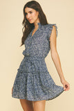 PINCH Inez Paisley Print Ruffled Mini Dress