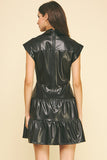 Taylor Faux Leather Twist Mini PINCH Dress