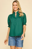 PINCH Gia Ballon Sleeve Blouse Top