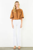 THML Raelynn Suede Cinched Top