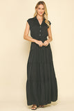 PINCH Taylor Button Down Tiered Maxi Dress