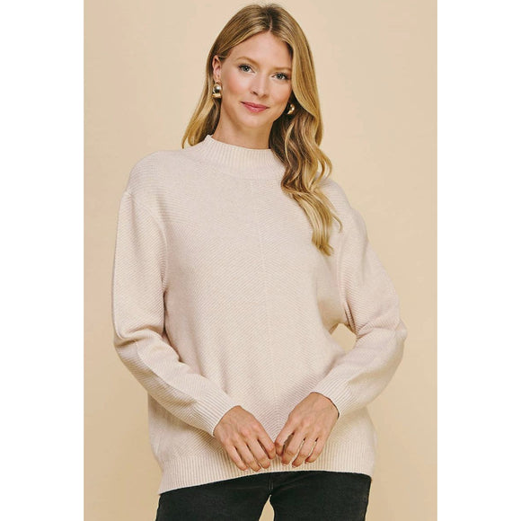 Adeline Mockneck Ribbed Pullover PINCH Sweater
