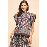 Aimee Border Print Woven PINCH Blouse