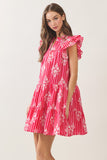 PINCH Aubrey Floral Tiered Babydoll Mini Dress
