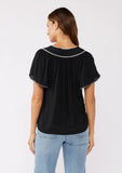 Lovestitch Kelsie Flutter Sleeve Embroidered Top