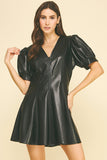 PINCH Adele Leather V Neck Mini Dress