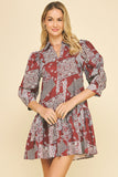 PINCH Lorie Print Tiered Mini Dress