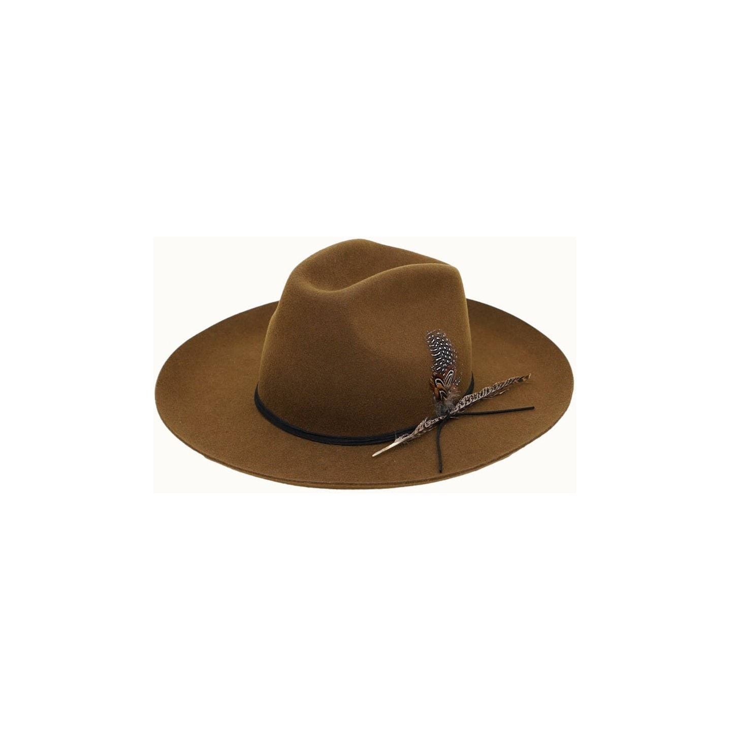 Olive & Pique Brown fedora hat Olive & Pique - KAIA - 100% Wool Felt Rancher, Satin Lined  main image 2