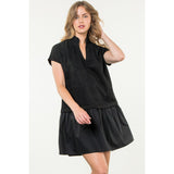 Anastasia Suede Short Sleeve THML Dress