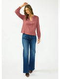 Lovestitch Selma Long Sleeve Embroidered Pintuck Blouse with Lace Trim