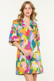 Glenda Puff Sleeve Multi Color THML Dress