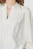 Sherrie Stand Collard 3Q Sleeve Current Air Blouse