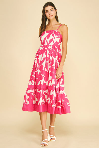 emporia floral pleated tiered midi dress Emporia Floral Tiered Maxi Dress