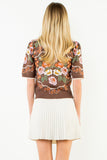 THML Emilia Short Sleeve Floral Sweater Top