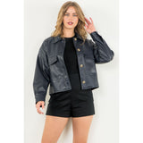 Jayne Button Up Leather THML Jacket