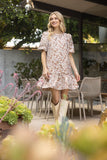 Adley Floral Jaquard Puff Sleeve VOY Dress