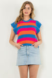 Tara Short Sleeve Multi Color Knit THML Top