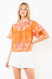 THML Avani Short Sleeve Embroidery Detail Top