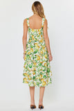 Kaila Lemon Print Sleeveless Tiered Midi Current Air Dress