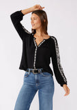 Lovestitch Lana Embroidered Long Sleeve Top
