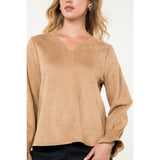 Adalina Long Sleeve Suede THML Top