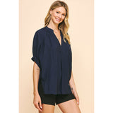 Ashley V-Neck Tunic Pinch Top