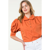 Tori Short Sleeve CollaredTHML Top